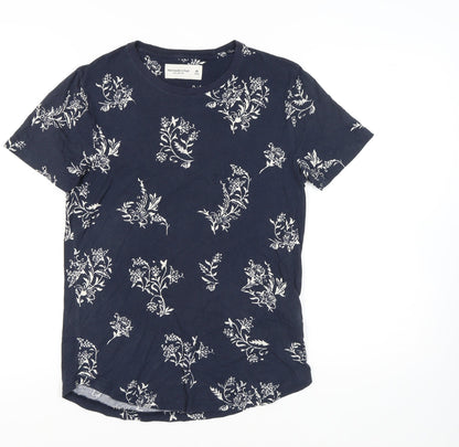 Abercrombie & Fitch Men's Blue Floral T-Shirt XS