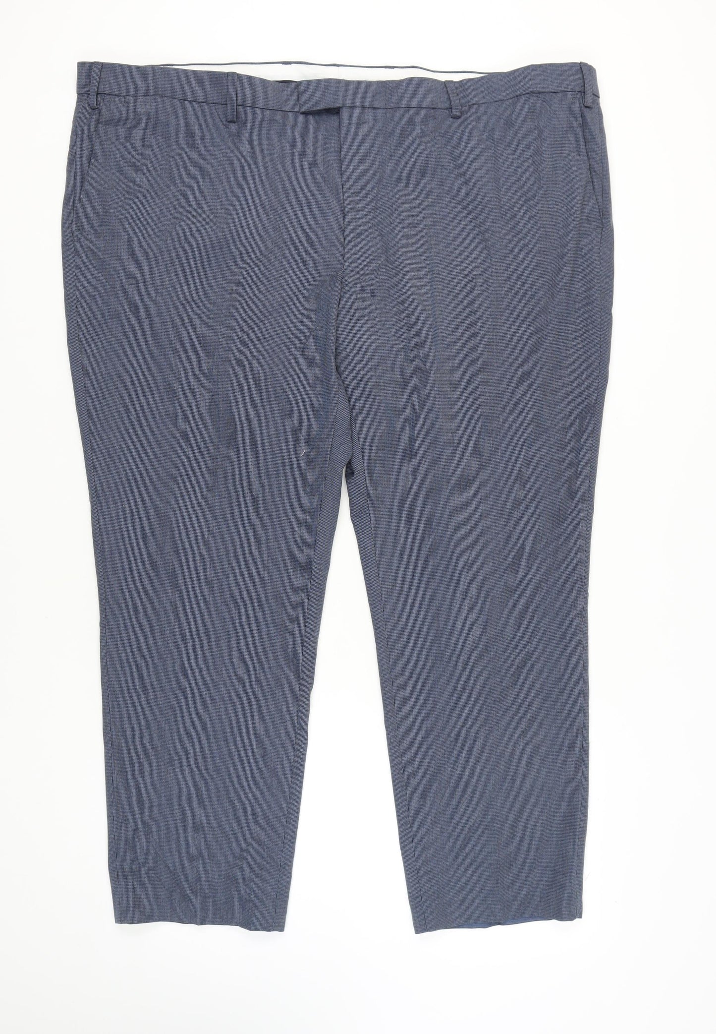 Marks and Spencer Men's Blue Regular Trousers 50
