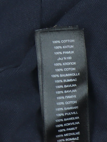 Maine Navy Blue Women's V-Neck T-Shirt, Size 10, Casual