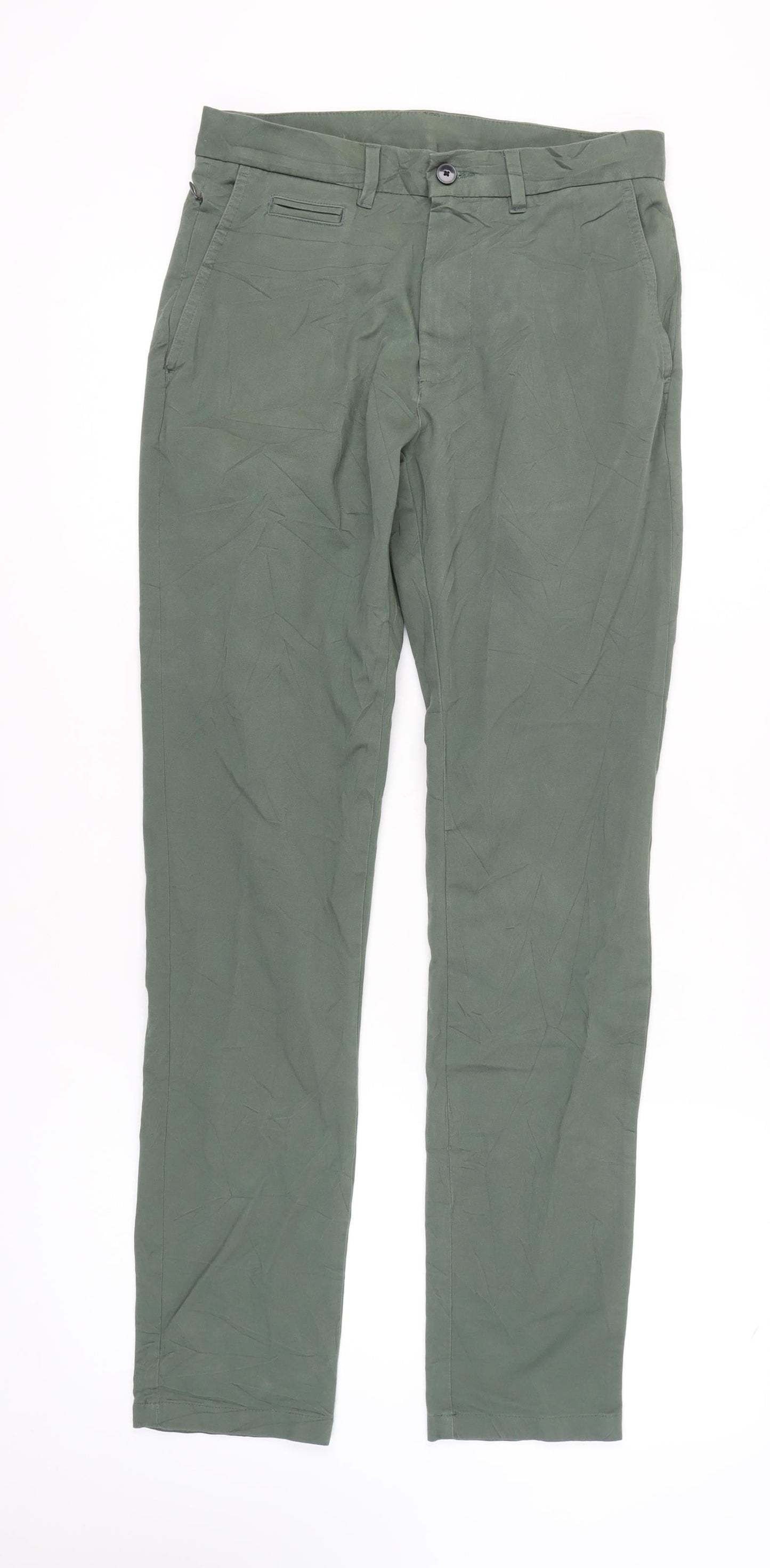 Marks and Spencer Men's Green Chino Trousers 30 in Waist