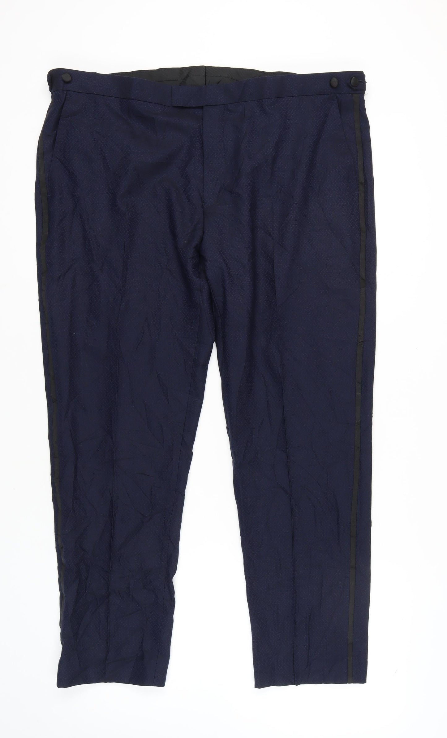 Marks and Spencer Men's Blue Wool Trousers Size 42