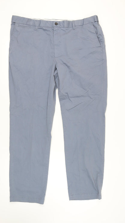 Marks and Spencer Men's Blue Chino Trousers - Size 44