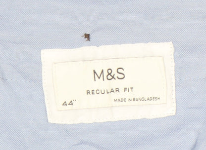 Marks and Spencer Men's Blue Chino Trousers - Size 44