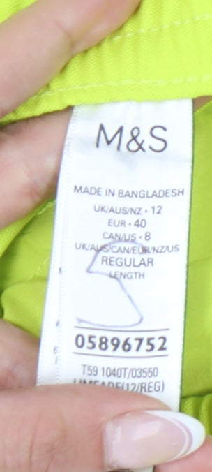 Womens UK Size 12 Marks and Spencer Relaxed Fit Windbreaker Green Trousers