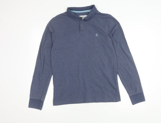 Penguin Men's Blue S Long Sleeve Polo Shirt