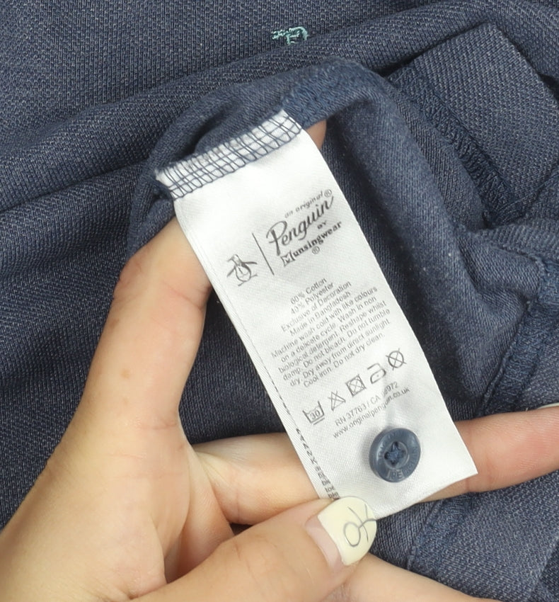 Penguin Men's Blue S Long Sleeve Polo Shirt