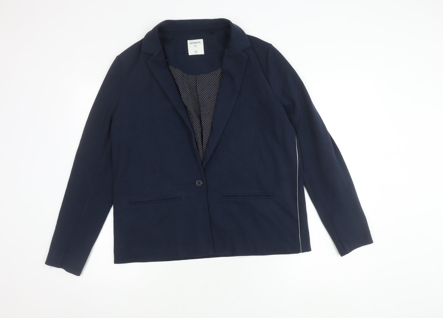 Sandwich Women's Blue Blazer XL Notch Lapel