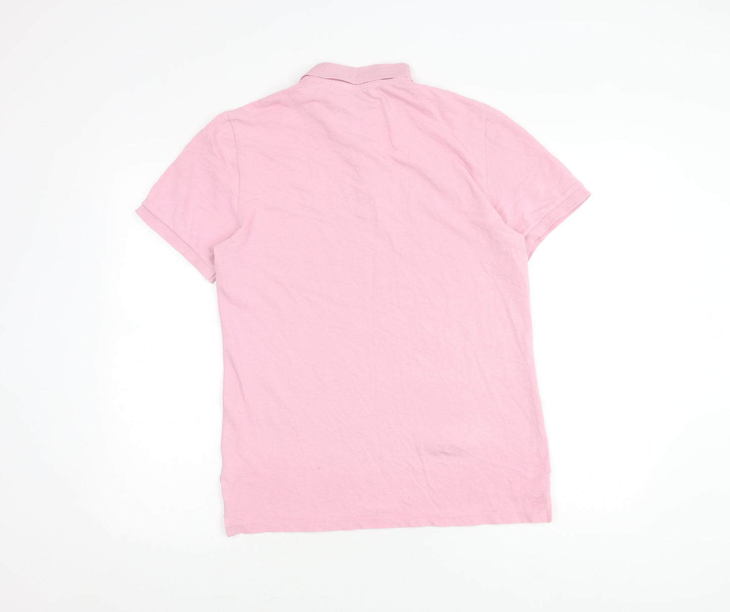 Next Men's Pink Polo Shirt M Short Sleeve Cotton