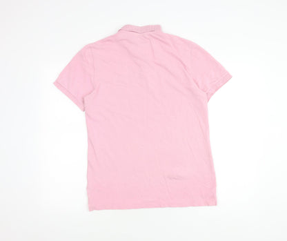 Next Men's Pink Polo Shirt M Short Sleeve Cotton