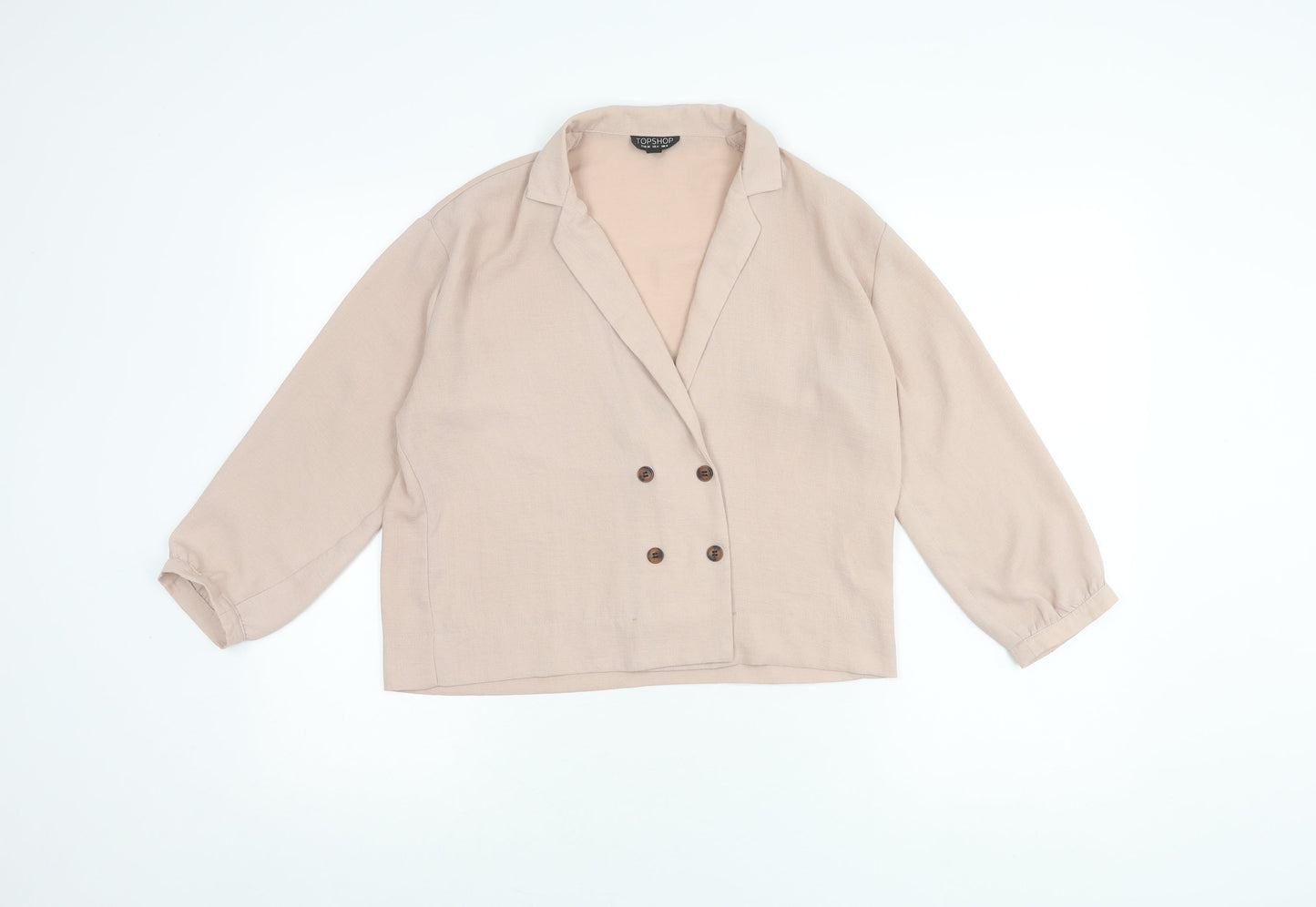 Womens UK Size 8 Topshop Beige Basic Blouse