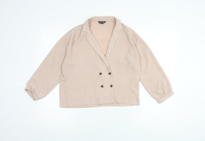 Womens UK Size 8 Topshop Beige Basic Blouse