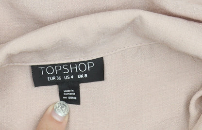 Womens UK Size 8 Topshop Beige Basic Blouse