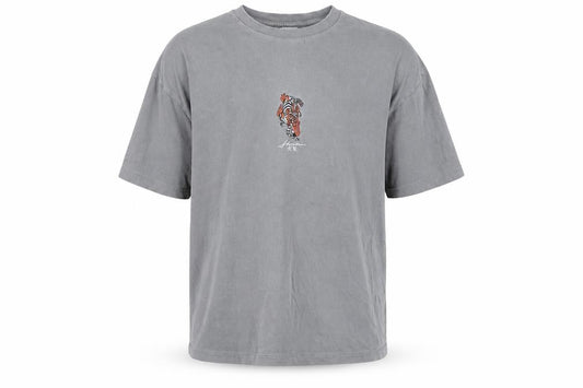 ABSENT Grey Cotton Tiger Graphic T-Shirt M Men's