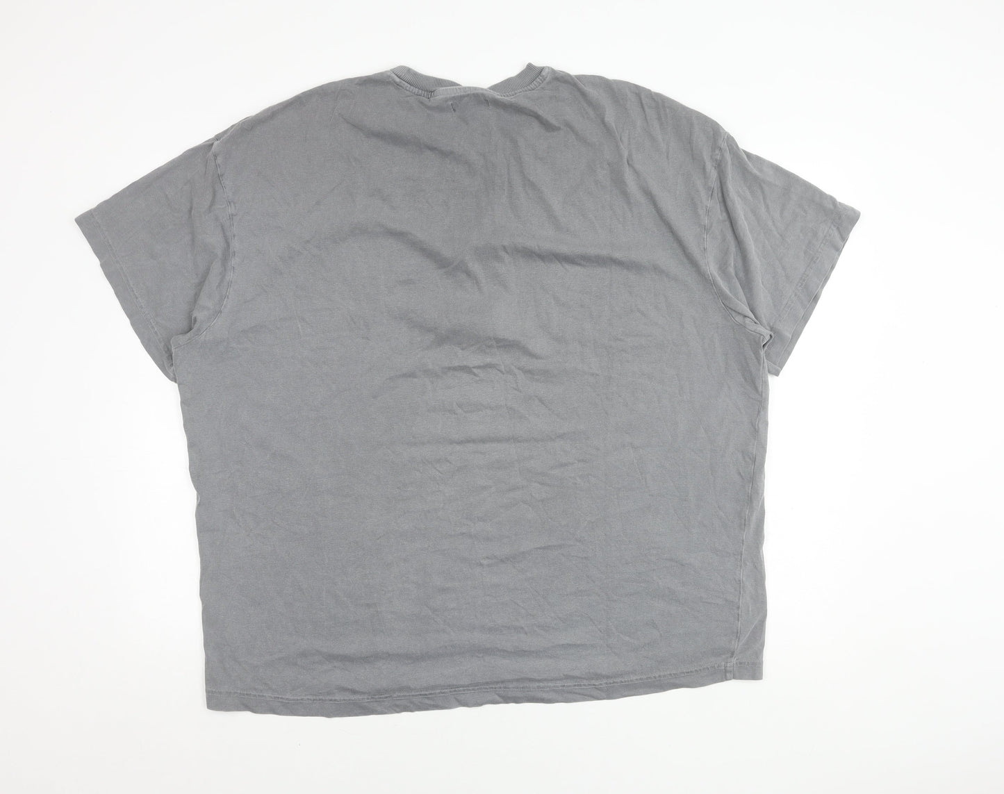 ABSENT Grey Cotton Tiger Graphic T-Shirt M Men's