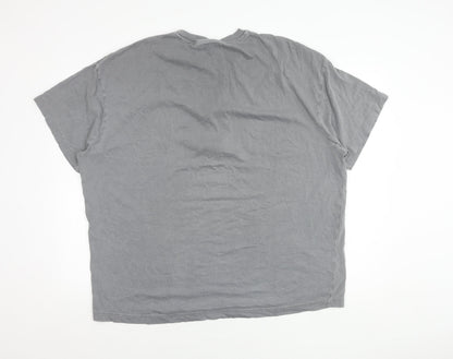 ABSENT Grey Cotton Tiger Graphic T-Shirt M Men's