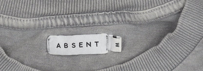 ABSENT Grey Cotton Tiger Graphic T-Shirt M Men's