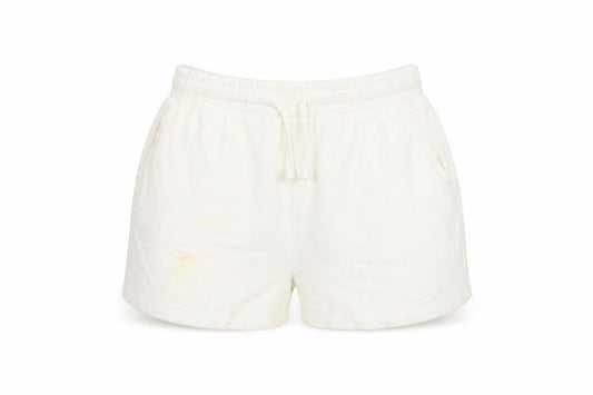 Zara Women's White Cotton Blend Shorts, Size M