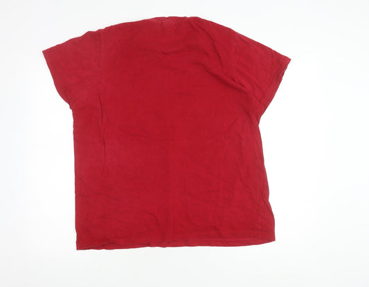 Lee Cooper Men's Red Graphic Print XL T-Shirt