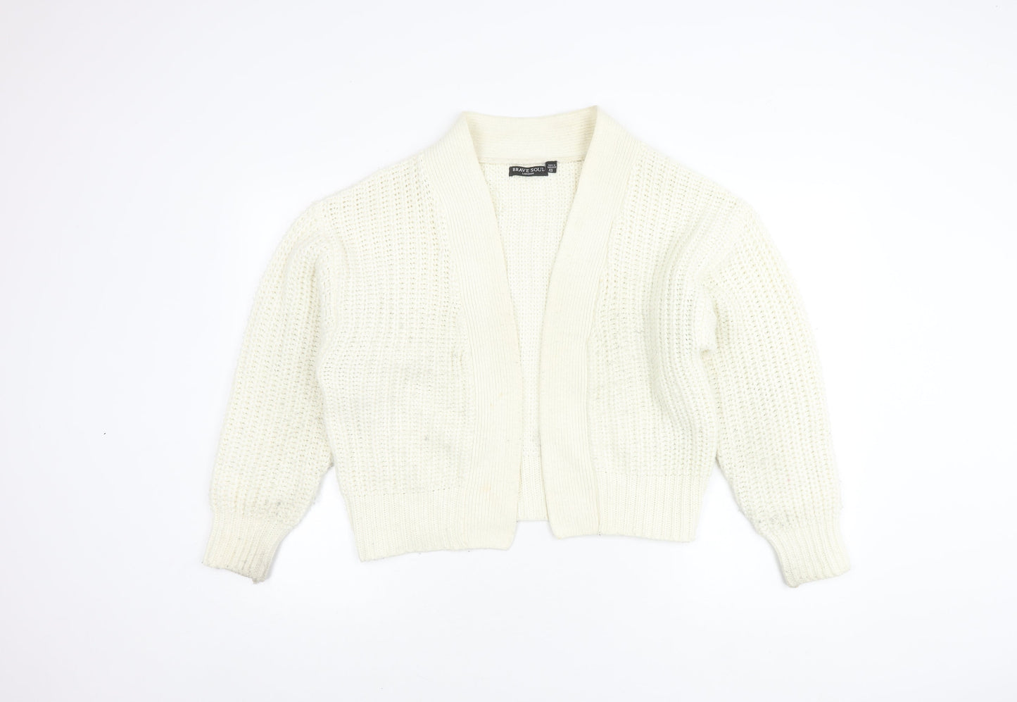 Womens UK Size XS Brave Soul Ivory Cardigan Jumper