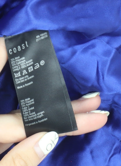 Womens UK Size 14 Coast Blue Overcoat
