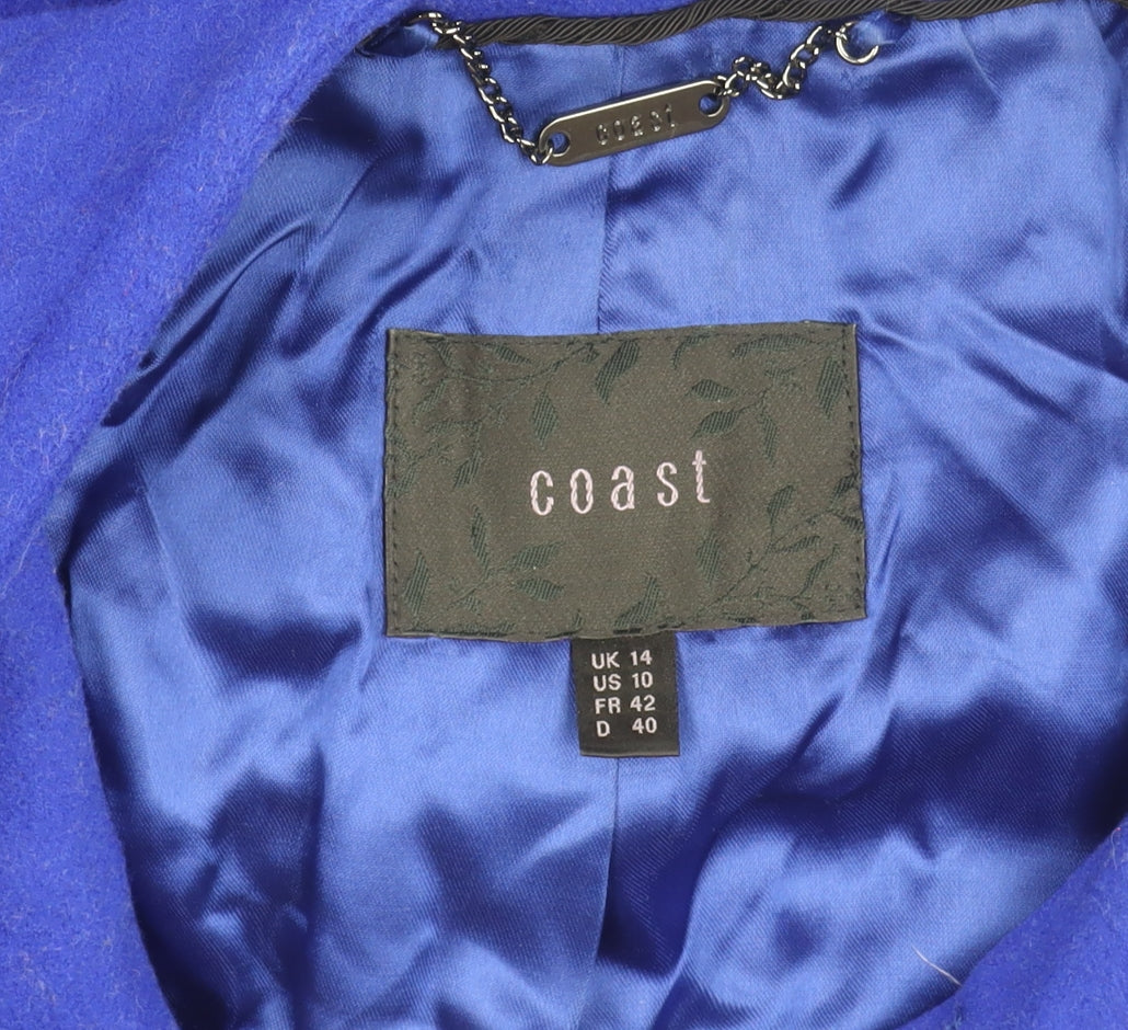 Womens UK Size 14 Coast Blue Overcoat