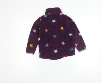 FatFace Girls Purple Star Bouclé Pullover Hoodie, 4-5 Years
