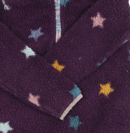 FatFace Girls Purple Star Bouclé Pullover Hoodie, 4-5 Years