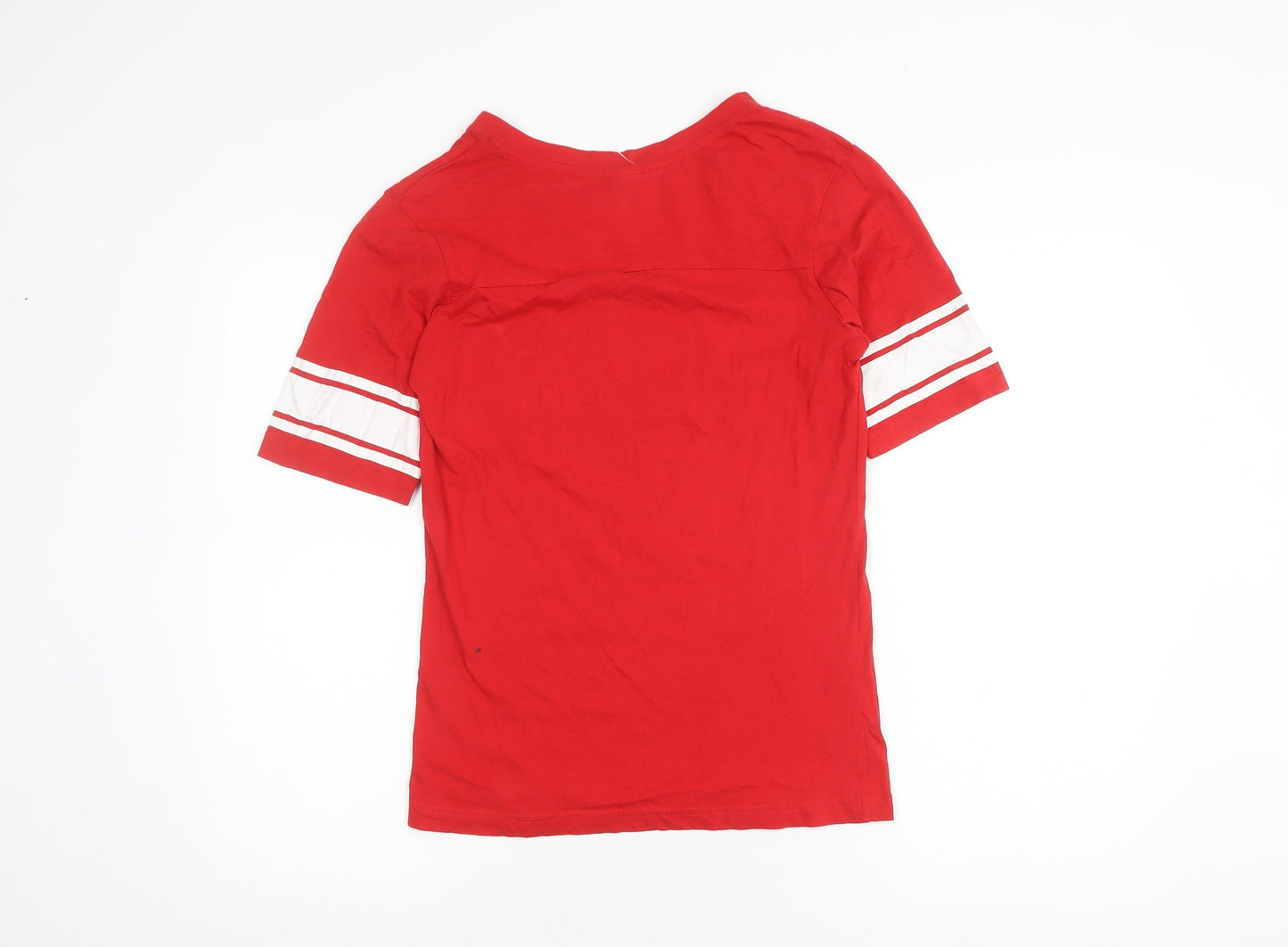 SOGO Red Men's V-Neck Ringer T-Shirt M, Sports Style