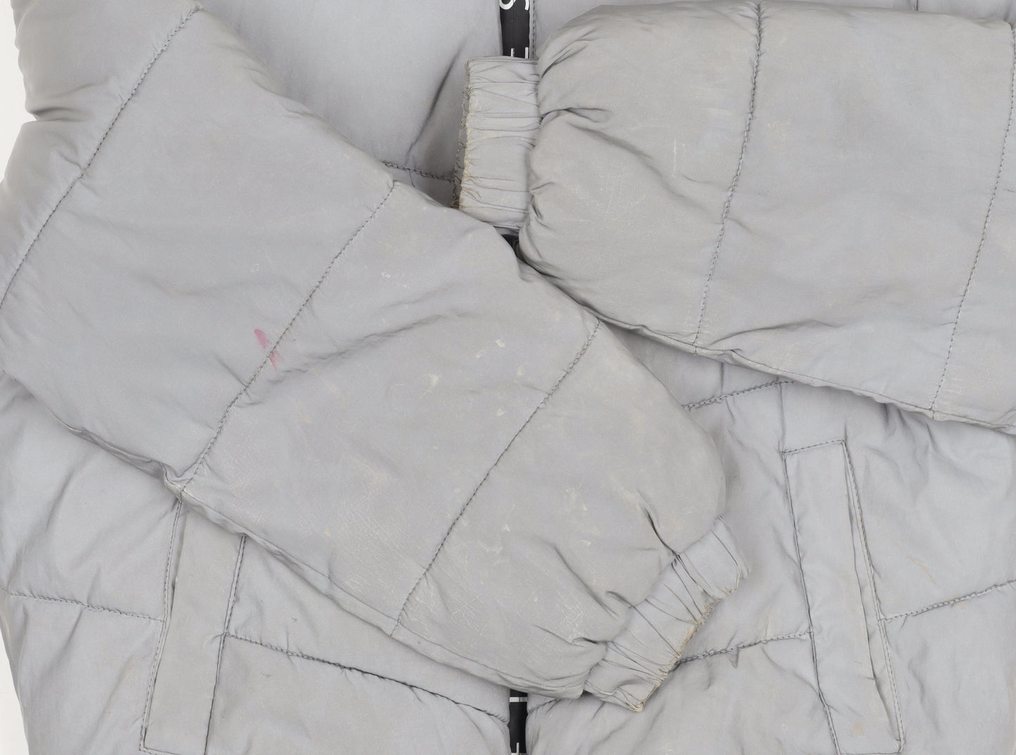Primark Girls Grey Hooded Puffer Jacket 10-11Y Winter Coat