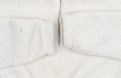Topshop Women’s Ivory Cropped Zip Hoodie UK 8