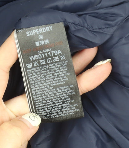 Womens UK Size 6 Superdry Navy Puffer Jacket