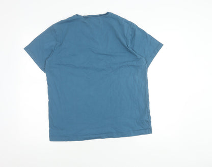 Penguin Men's Blue Cotton Crew Neck T-Shirt L