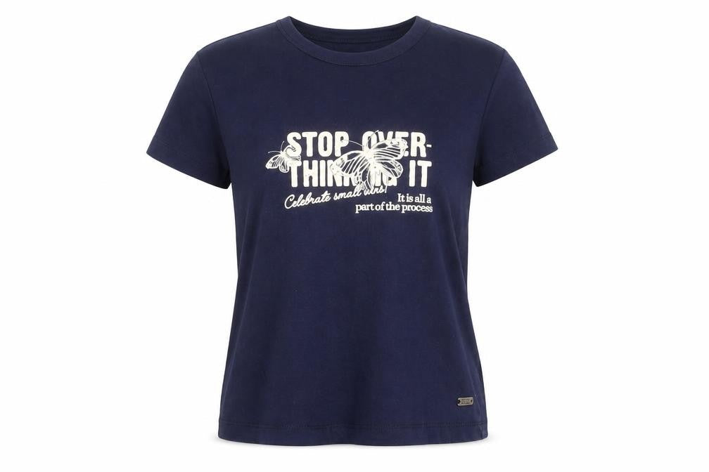 Front view of Pacific Republic Teens Blue Cotton T-Shirt, size 10, Casual