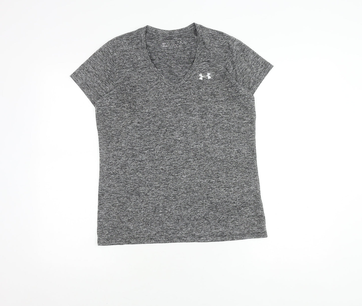 Under Armour Women's Grey V-Neck T-Shirt, Size 14