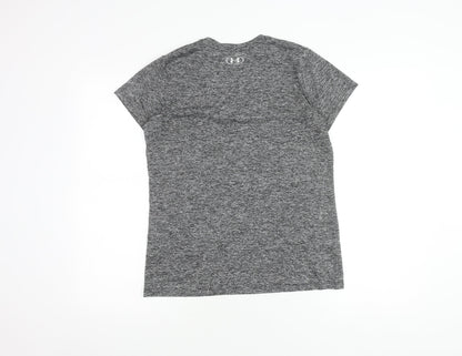 Under Armour Women's Grey V-Neck T-Shirt, Size 14