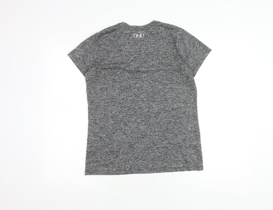 Under Armour Women's Grey V-Neck T-Shirt, Size 14