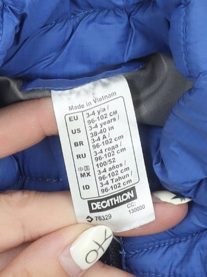 Decathlon Boys Blue Puffer Jacket 4-5 Years