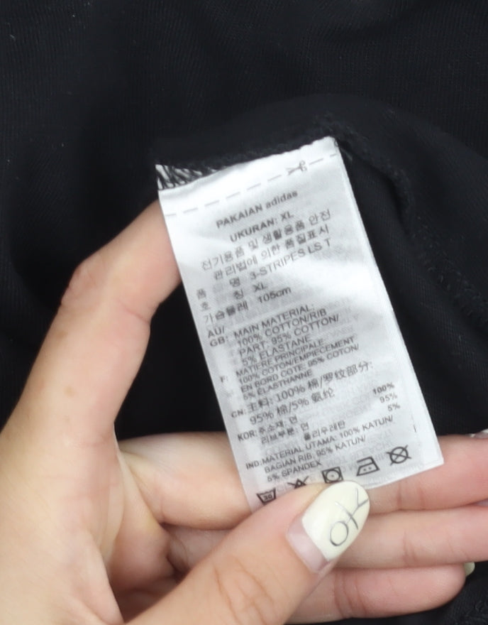 adidas Men's Black Long Sleeve T-Shirt XL