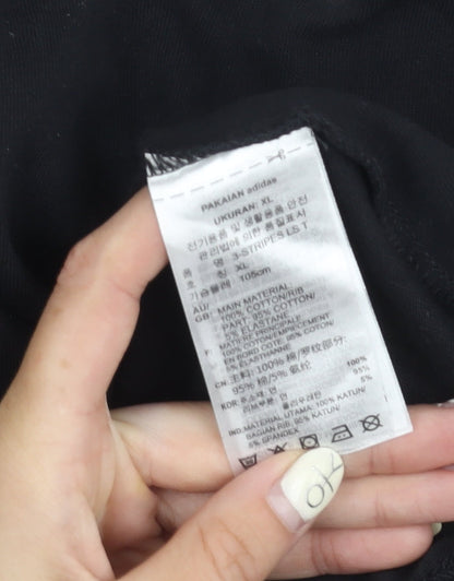 adidas Men's Black Long Sleeve T-Shirt XL