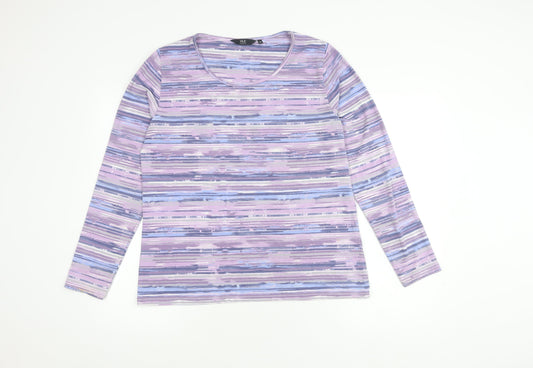 Isle Collection Women's Multicolour Striped Long Sleeve Top
