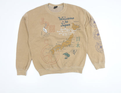 Urban Outfitters Unisex Beige Graphic Print XS Sweatshirt