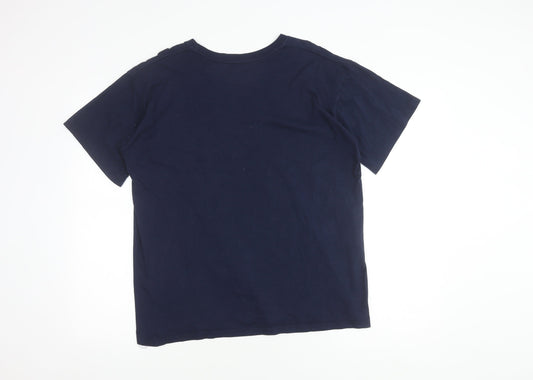 Super Mario Men's Blue Graphic T-Shirt Size L