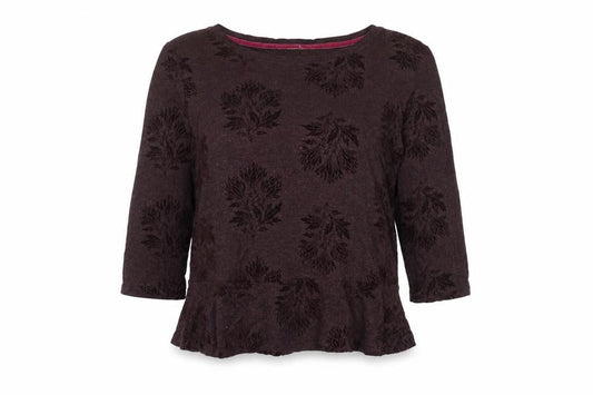 Front view of White Stuff Women's Red Top, size 10, 3/4 Sleeve, Viscose