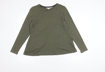 Boden Women's Green Polka Dot Long Sleeve T-Shirt