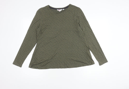 Boden Women's Green Polka Dot Long Sleeve T-Shirt
