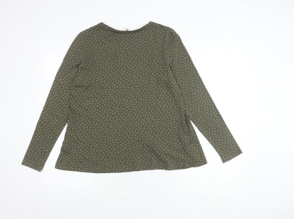 Boden Women's Green Polka Dot Long Sleeve T-Shirt