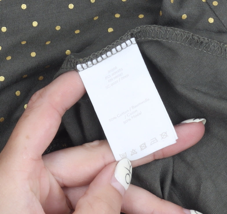 Boden Women's Green Polka Dot Long Sleeve T-Shirt