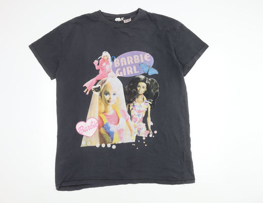 Cotton On Women's Black T-Shirt S Barbie Theme