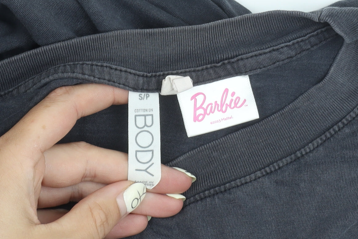 Cotton On Women's Black T-Shirt S Barbie Theme