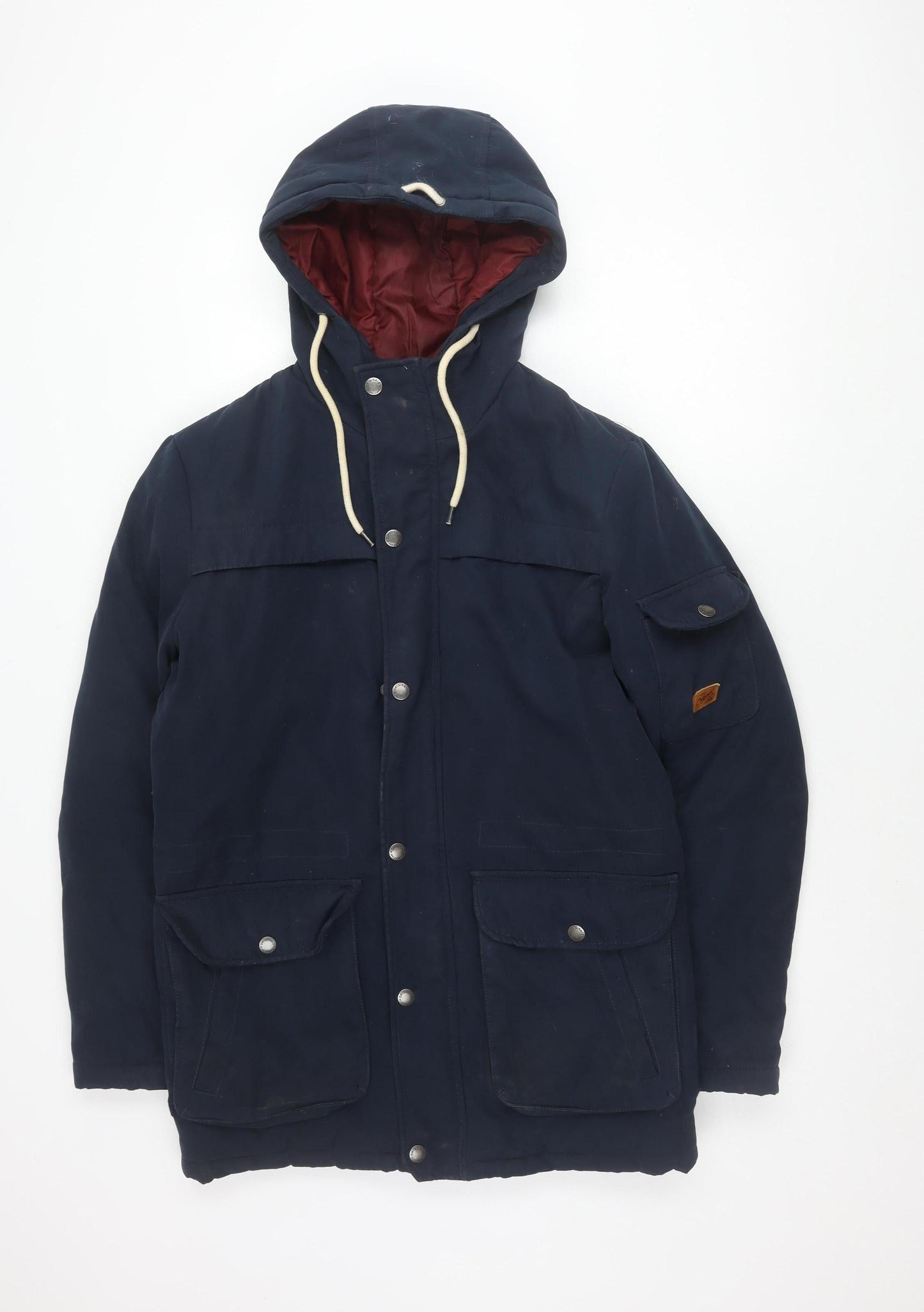 Mens UK Size S JACK & JONES Blue Parka Coat